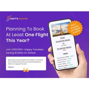 Matt's Flights Premium Plan 2-Year Subscription: $50 Matt's Flights Premium Plan 2-Year Subscription: $50