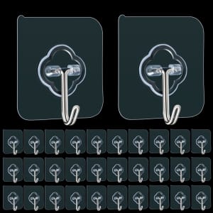 Adhesive Hooks 32-Pack: $7.19 Adhesive Hooks 32-Pack: $7.19