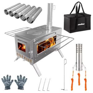 Portable Wood Burning Stainless Steel Camping Stove: $96.36