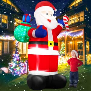 Yexmas 8-Foot Inflatable Santa Claus w/ Gift Bag: $39.99