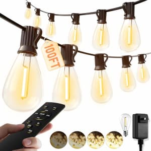 100-Foot LED Outdoor String Lights: $30