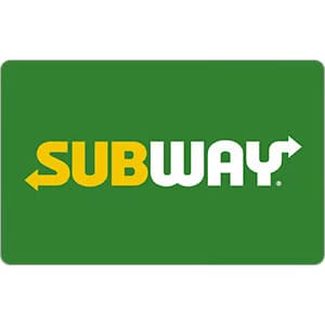 $25 Subway Gift Card: $20