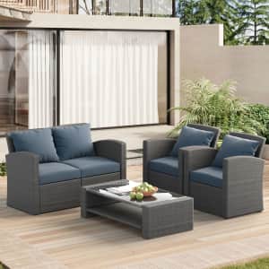 Aminy 4-Piece PE Wicker Outdoor Patio Furniture Set: $199.99 Aminy 4-Piece PE Wicker Outdoor Patio Furniture Set: $199.99