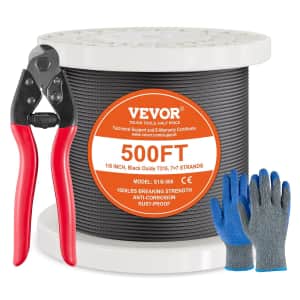 Vevor 1/8 Black Stainless Steel Cable 500-Foot Roll: $67