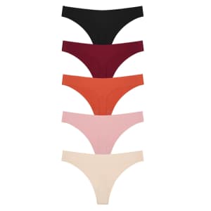 Voenxe Women's Seamless Thong 5-Pack: $6.99
