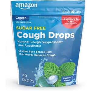 Amazon Basic Care 140-Care Sugar Free Menthol Cough Drops: $3.56 via Subscribe & Save w/ Prime