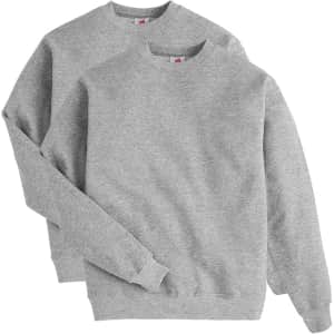 Hanes Men's EcoSmart Fleece Crewneck Sweatshirt 2-Pack: $25