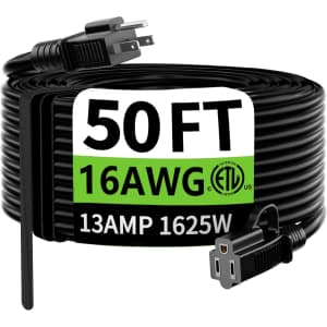 50-Foot 16/3 Gauge Extension Cord: $16