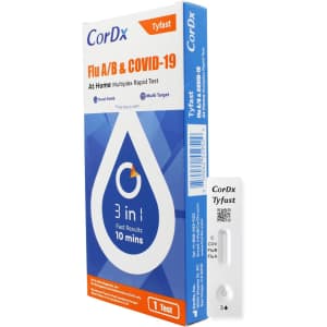 CorDx TyFast 3-in-1 Flu & COVID-19 Rapid Test: $9.21