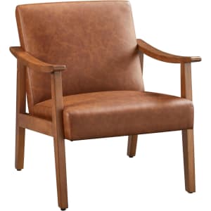Yaheetech PU Leather Mid-Century Accent Chair: $89.99