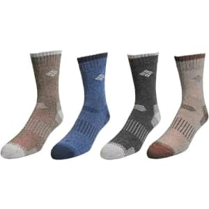 Columbia Men's Moisture Control Crew Socks 4-Pair Pack: $13