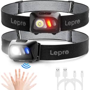 Lepro Rechargeable Headlamp 2-Pack: $10 Lepro Rechargeable Headlamp 2-Pack: $10