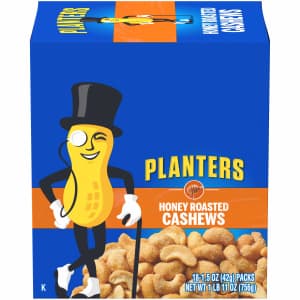 Planters Honey Roasted Cashews 1.5-oz 18-Pack: $15 w/ Prime + Sub & Save