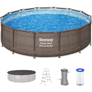 Bestway Power Steel 14ft x 42" Round Above Ground Swimming Pool Set: $400 Bestway Power Steel 14ft x 42" Round Above Ground Swimming Pool Set: $400