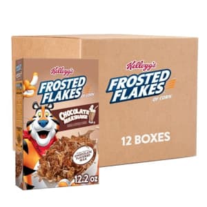 Kellogg's Frosted Flakes Chocolate Milkshake Cereal: 12 boxes for $23