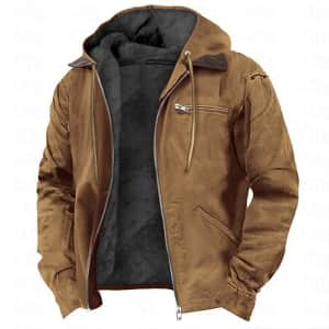 Men's Full Zip Hoodie Sherpa Lined Jacket: $18