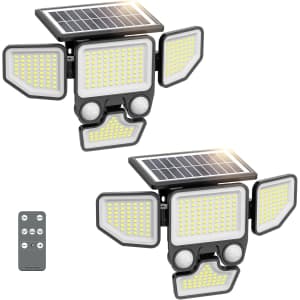 Onforu 4-Head Solar Security Light 2-Pack: $17.99
