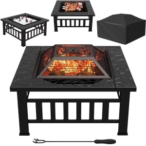 Lacoo 32" Patio Square Fire Pit Table: $66.49