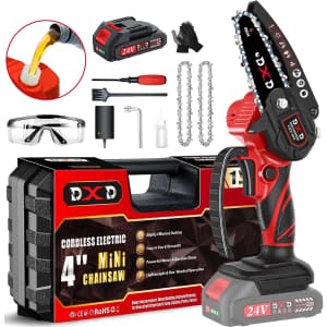 DXD Handheld Mini Cordless Electric Chainsaw with Battery: $29.99