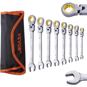 Vevor Flex-Head Ratcheting Combination Wrench 8-Piece Set: $24