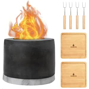 Roundfire Concrete Tabletop Fire Pit: $26