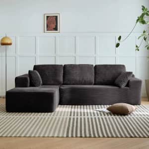 Living Room L-Shape Convertible Sectional Sofa Bed: $300 for 1st-time customers