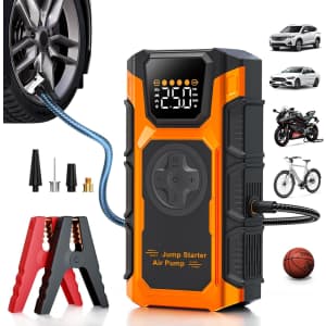 Featou 150 PSI Cordless Air Pump with Jump Starter: $36.39