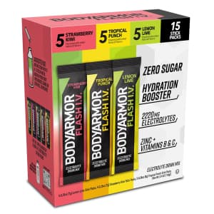 BodyArmor Flash IV Electrolyte Zero Sugar Drink Mix Packets 15-Count: $9.49 via Sub & Save