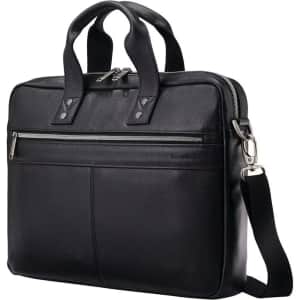 Samsonite Leather Slim Brief for 15.6" Laptop: $99