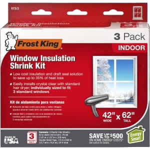 Frost King V73/3H 42" x 62" Indoor Shrink Window Kit 3-Pack: $5.23