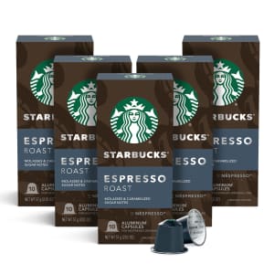 Starbucks by Nespresso Dark Roast Espresso Capsules 50-Pack: $20 Starbucks by Nespresso Dark Roast Espresso Capsules 50-Pack: $20