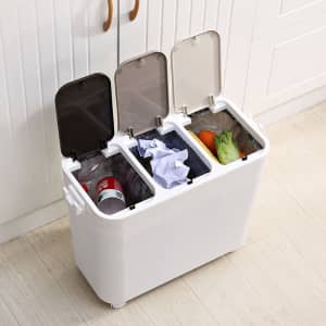 20L Triple Kitchen Trash Can: $12.80