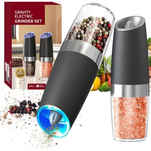 Circle Joy Gravity Electric Salt and Pepper Grinder Set: $15 Circle Joy Gravity Electric Salt and Pepper Grinder Set: $15