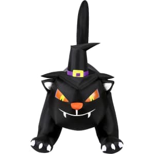 Haunted Hill Farm 6ft Black Cat Blow Up with Lights: $40 Haunted Hill Farm 6ft Black Cat Blow Up with Lights: $40
