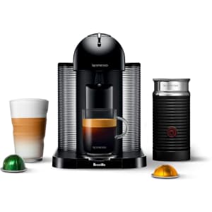 Nespresso Vertuo Coffee / Espresso Maker w/ Aeroccino Milk Frother: $160