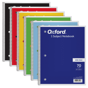 Oxford Spiral Notebook 6-Pack: $10