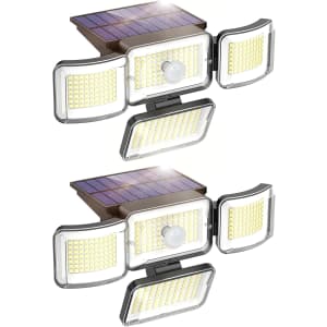 Mokot 3000LM 288 LED Solar Outdoor Lights 2 Pack: $14.99