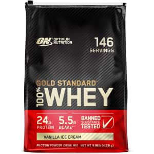 Optimum Nutrition Gold Standard 100% Whey Protein Powder 10-lb. Bag: $94 via Sub & Save