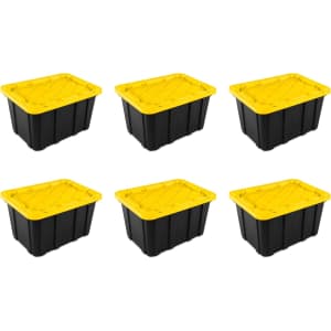 Sterilite 27-Gal Stackable Storage Bins 6-Pack: $59.82