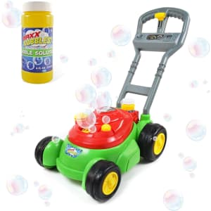 Maxx Bubbles Deluxe Bubble Lawn Mower Toy w/ Bubble Solution: $11