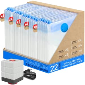 Vacuum Seal Bags 22-Pack with Electric Pump: $15 Vacuum Seal Bags 22-Pack with Electric Pump: $15