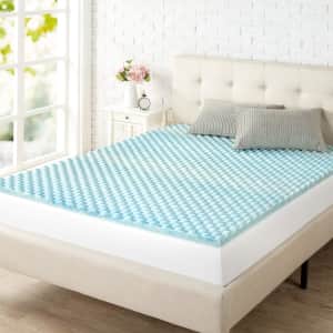 Zinus 1.5" Swirl Gel Cooling Queen Memory Foam Mattress Topper: $15