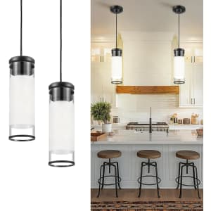 Cylindrical Pendant Light Fixture 2-Pack: $9
