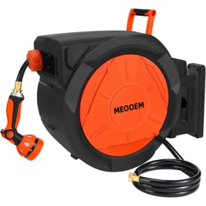 Meooem 1/2" x 150-Foot Wall Mounted Heavy Duty Hose Reel w/ Hose: $118.99 Meooem 1/2" x 150-Foot Wall Mounted Heavy Duty Hose Reel w/ Hose: $118.99