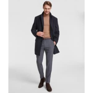 Calvin Klein Men's Prosper Wool-Blend Slim Fit Overcoat: $99.99 Calvin Klein Men's Prosper Wool-Blend Slim Fit Overcoat: $99.99
