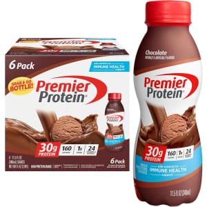 Premier Protein Shake Chocolate 30g 11.5-oz. 6-Pack: $8.49