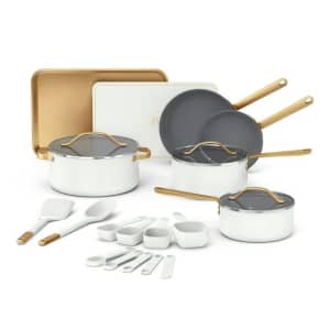 Beautiful 21-Piece Ceramic Nonstick Cookware Set: $98