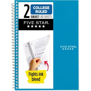 Five Star 2-Subject Spiral Notebook: $2