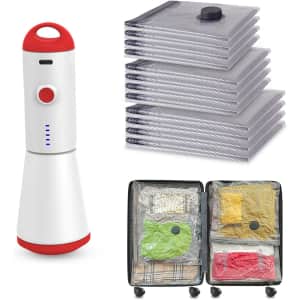 Homoh Travel Vacuum Storage Bags w/ USB Pump 9-Pack: $17.99 Homoh Travel Vacuum Storage Bags w/ USB Pump 9-Pack: $17.99