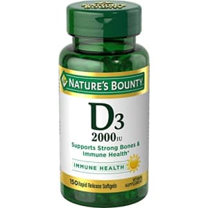 Nature's Bounty Vitamin D3 2000IU 150-Count Softgels: $8